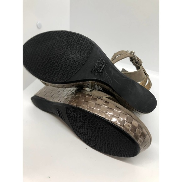 New STUART WEITZMAN The Teaque Wedge Sandals sz 10 $380 - Picture 3 of 5
